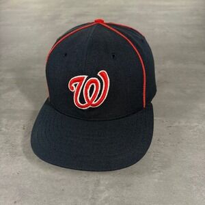 Vintage Washington Nationals Hat Roman Pro Cap 7 1/4 Navy Red Pinstripe Wool MLB